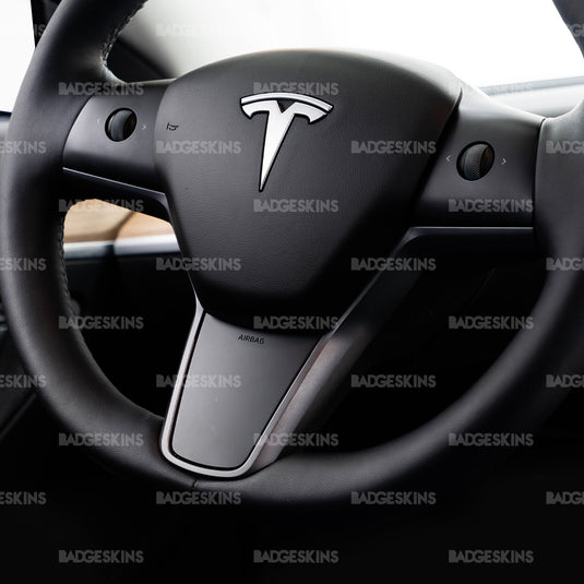 Tesla - 1st Gen - Model 3 - Steering Wheel Center Spoke Overlay