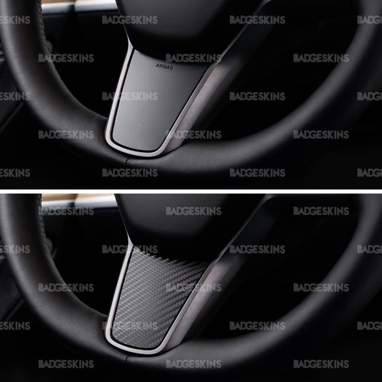 Tesla - 1st Gen - Model 3 - Steering Wheel Center Spoke Overlay