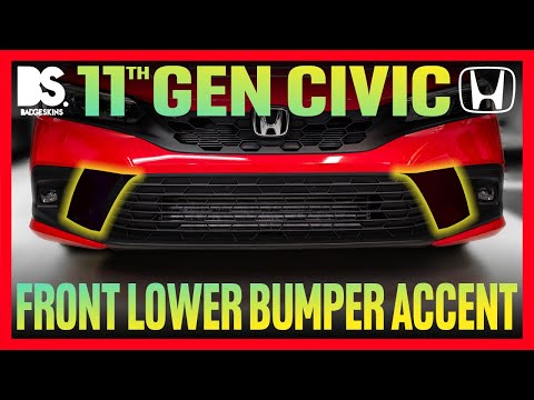 Load and play video in Gallery viewer, Honda - 11th Gen - (21-24) - Civic - Front Bumper Lower Accent Overlay