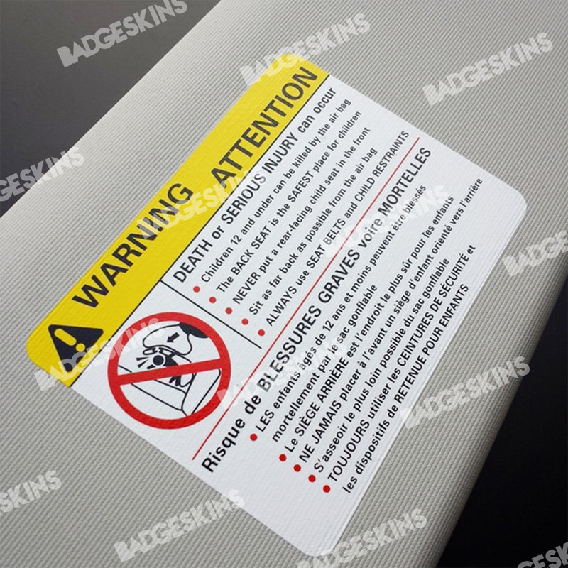 Load image into Gallery viewer, VW - 12273 - MQB Sun Visor Warning Label Badgeskins Set