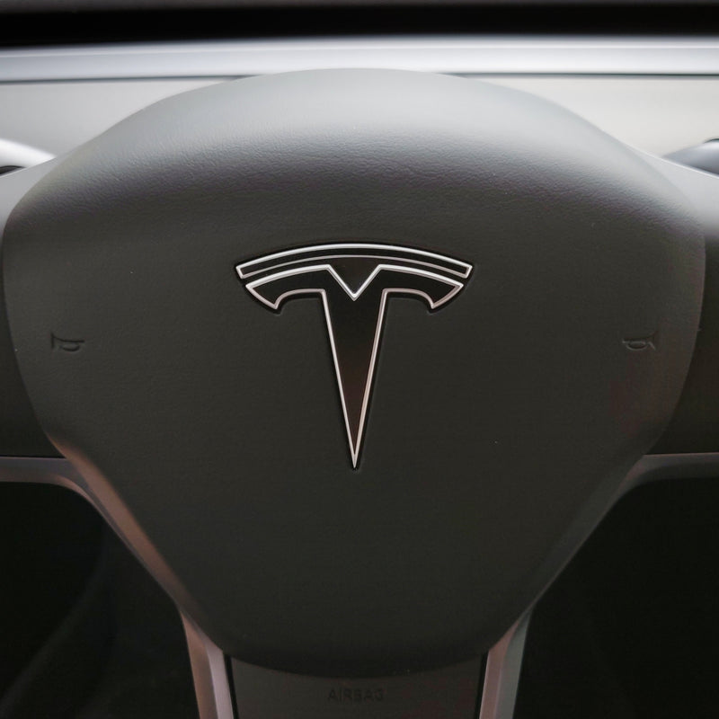 Load image into Gallery viewer, Tesla - 1st Gen - Model 3 - Steering Wheel Emblem Overlay