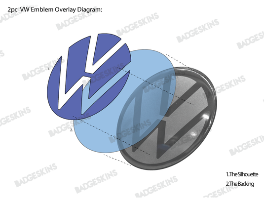 VW - MK1.5 - Atlas (2021-2023) - Rear VW Pin-Stripe Emblem Overlay