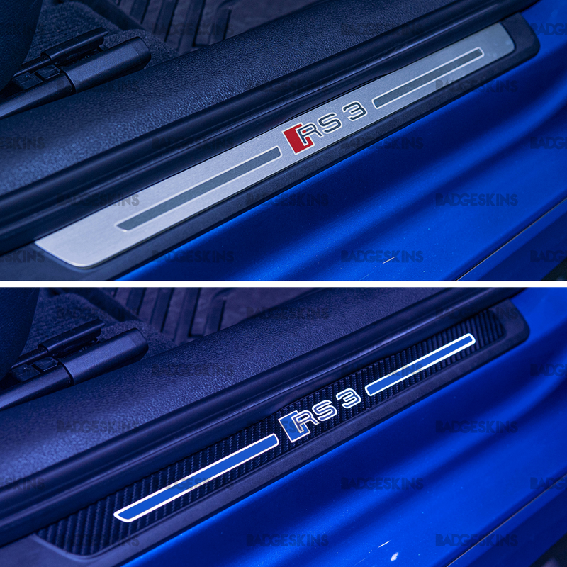 Load image into Gallery viewer, Audi - 8V - RS3 - Doorsill RS3 Chrome Overlay
