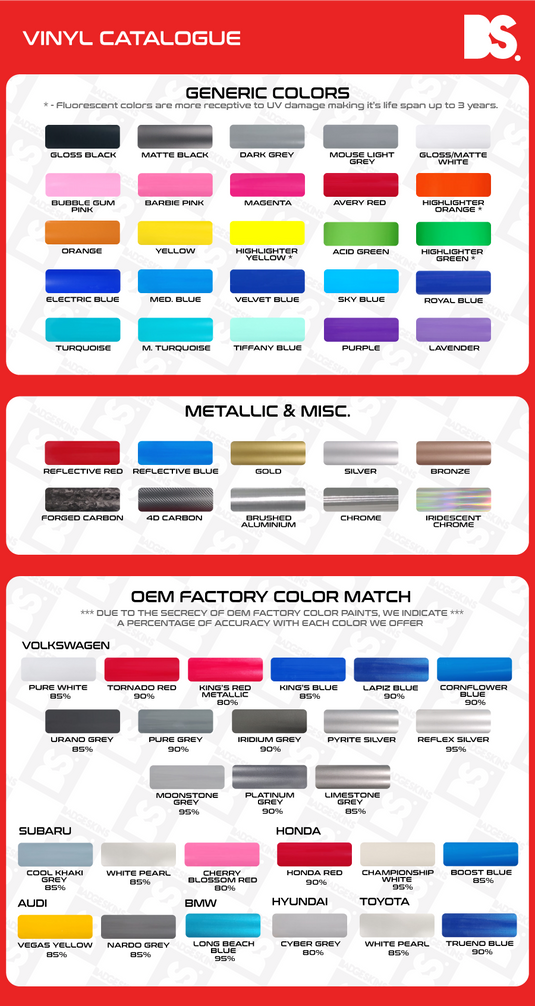 Vinyl Color Chart GreenStar 20 Color 12