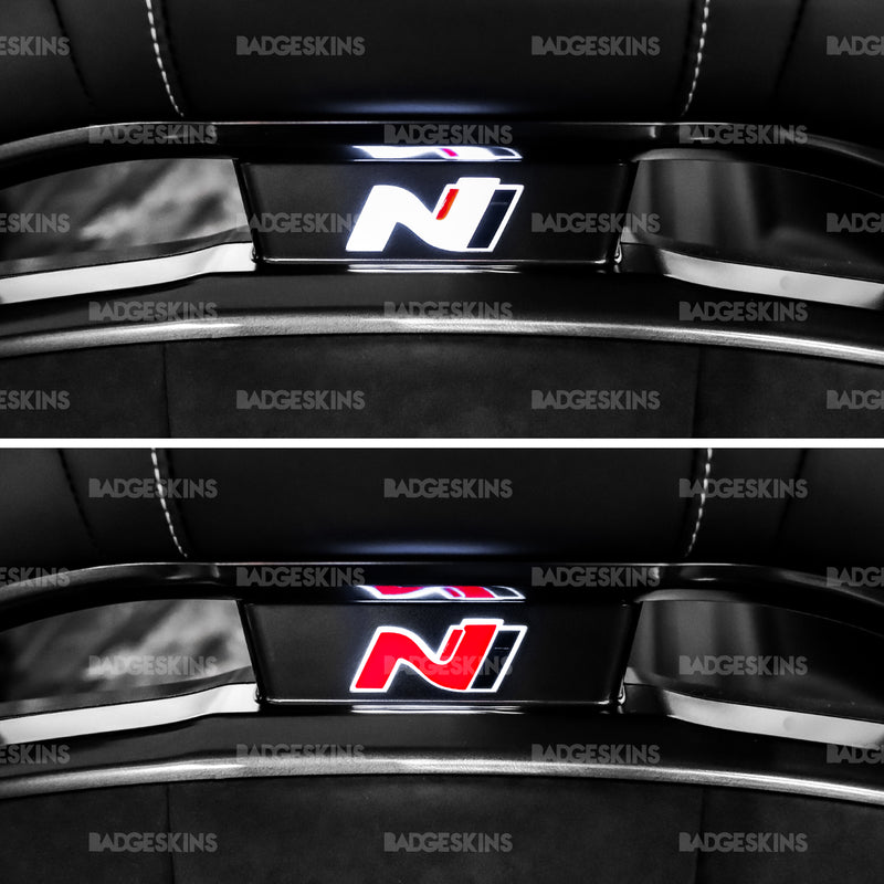 Load image into Gallery viewer, Hyundai - 7th Gen - Elantra - Front Seat Light Up &quot;N&quot; Logo Overlay (Solid &amp; Tint)
