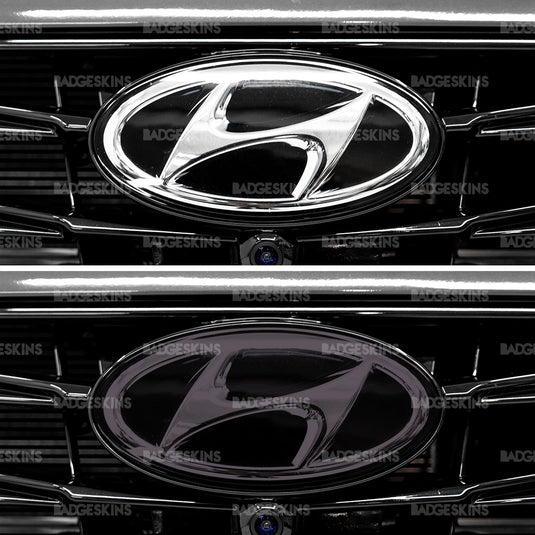 Hyundai - 8th Gen - Sonata - Front Smooth Tinted Hyundai Emblem Overlay