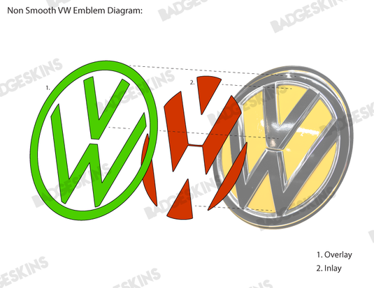 VW 2 VOLKSWAGEN LOGO STICKERS*