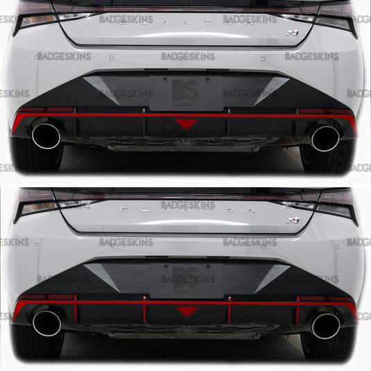 Hyundai - 7G - Elantra N - Rear Bumper Diffuser Accent Overlay