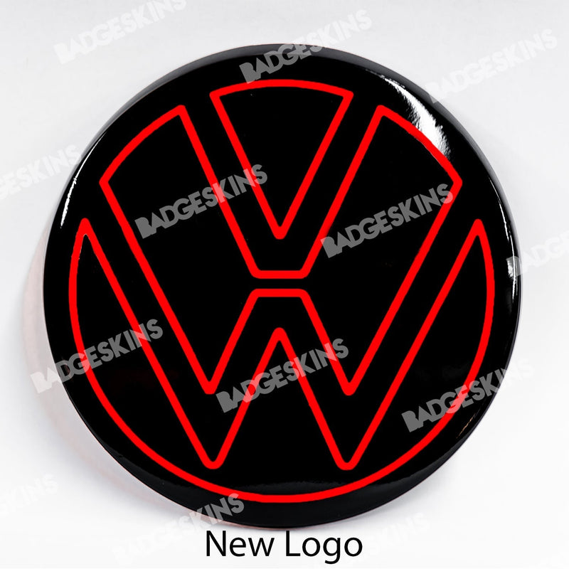 Load image into Gallery viewer, VW - MK6 - POLO - Front Smooth 2pc VW Emblem Pin-Stripe Overlay
