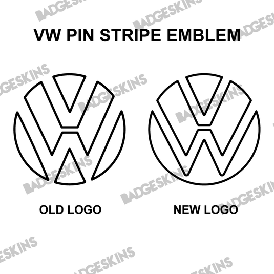 VW - MK7 - Jetta - Front Smooth 3pc VW Emblem Pin-Stripe Overlay