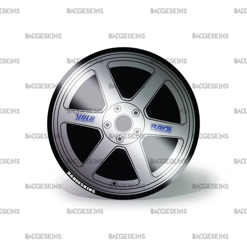 Wheel Decal - TE37 Silver