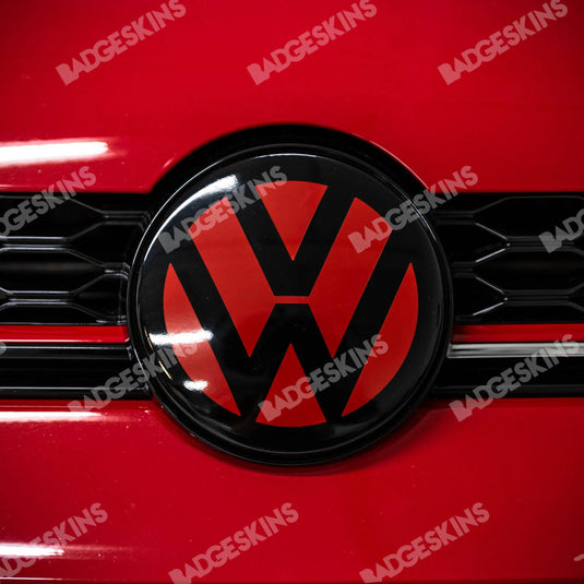 VW - MK7.5 - Jetta - Front Smooth 2pc VW Emblem Overlay