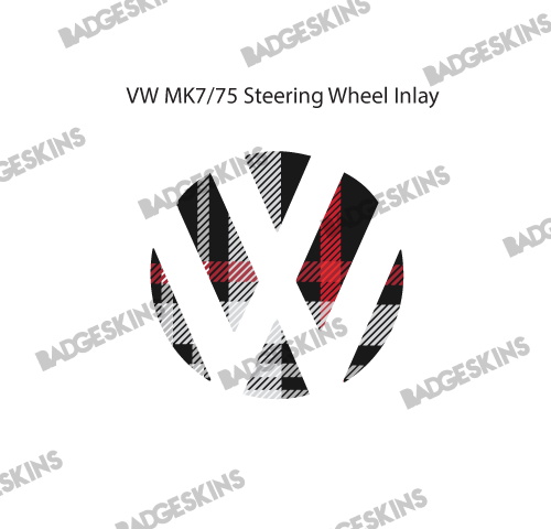 VW - MK7/7.5 - Clark Plaid Steering Wheel VW Inlay (Round Airbag)