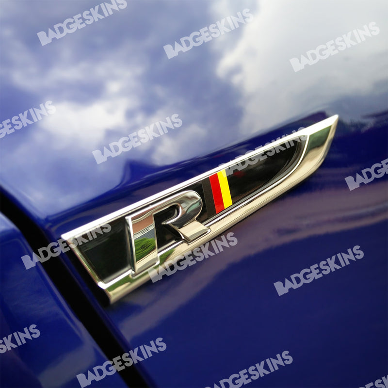Load image into Gallery viewer, VW - MK7/7.5 - Golf R - Fender &quot;R&quot; German Flag Badge Overlay Set
