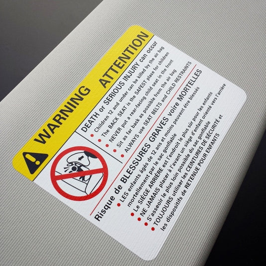 Mitsubishi - 104104 - EVO Visor Warning Label Badgeskins Set