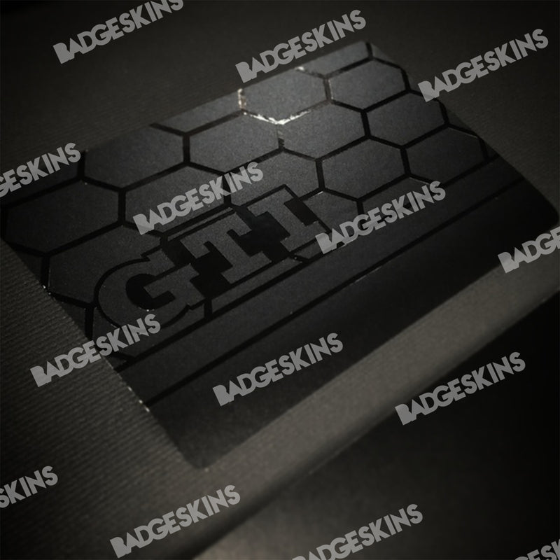 Load image into Gallery viewer, VW - 12273 - MQB Visor Warning Label Overlay Honeycomb Style GTI/GTD/GLI Badgeskin Set
