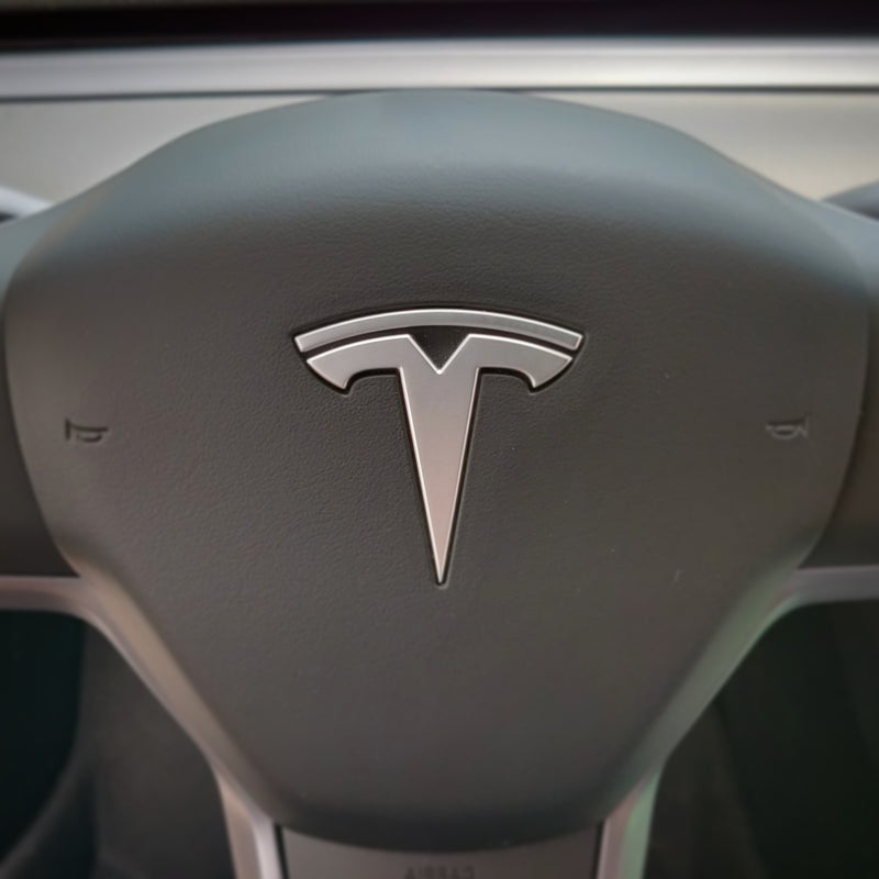 Load image into Gallery viewer, Tesla - Model 3 - Steering Wheel Emblem Overlay
