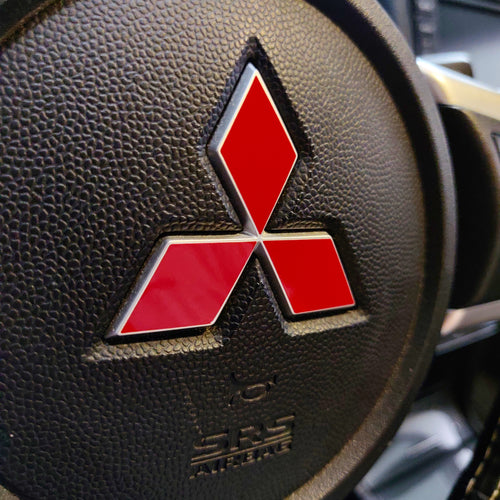 Mitsubishi - Lancer Evolution - Steering Wheel Triple Diamond Badge Overlay