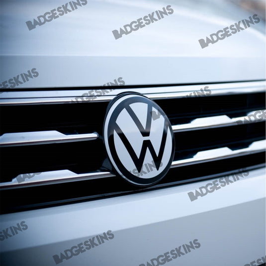 VW - MK2 - Tiguan - Front Smooth 3pc VW Emblem Overlay – Badgeskins