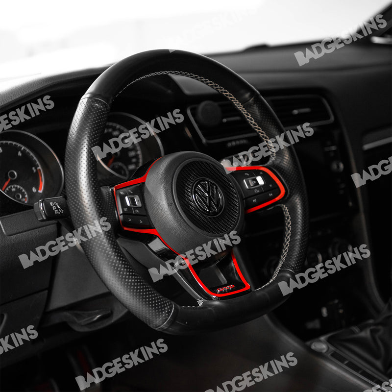 Load image into Gallery viewer, VW - MQB - Steering Wheel Cowl Accent Overlay (Round Airbag)
