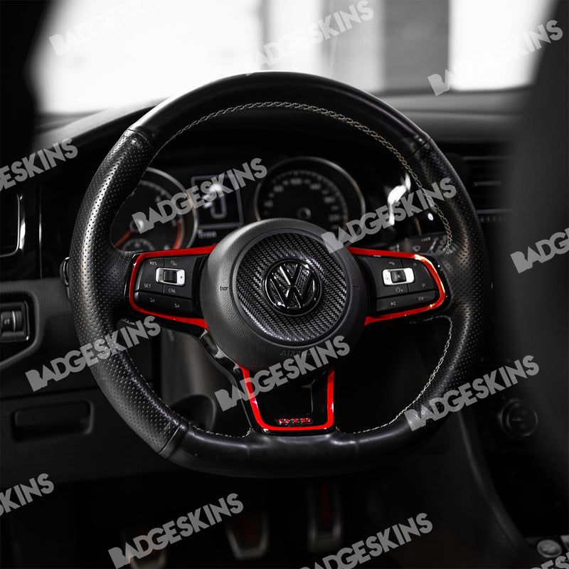Load image into Gallery viewer, VW - MQB - Steering Wheel Cowl Accent Overlay (Round Airbag)
