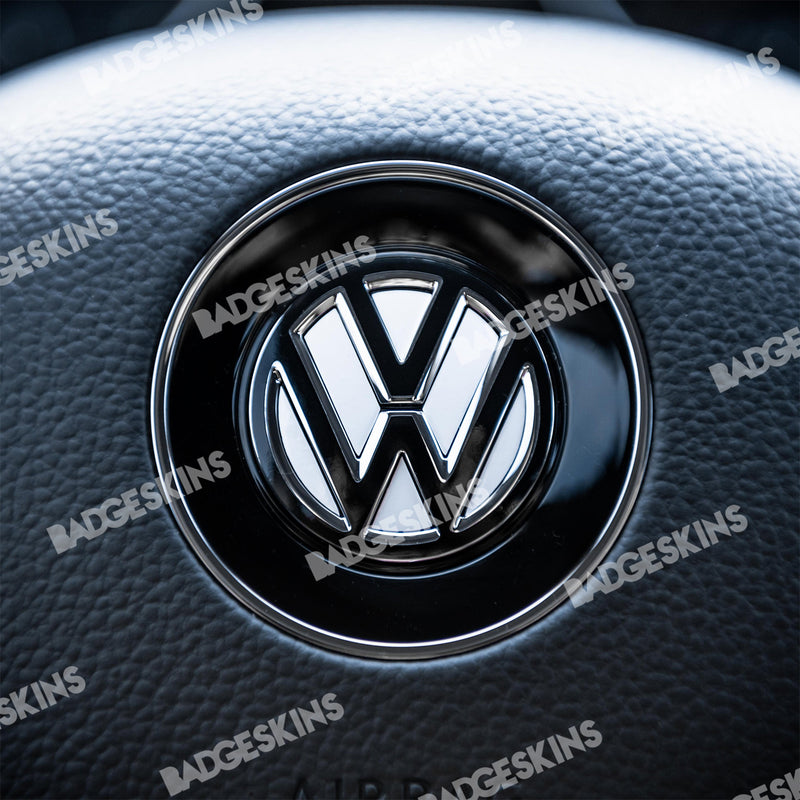 Load image into Gallery viewer, VW - MQB - Steering Wheel VW Emblem Overlay (Trapezoid Airbag)
