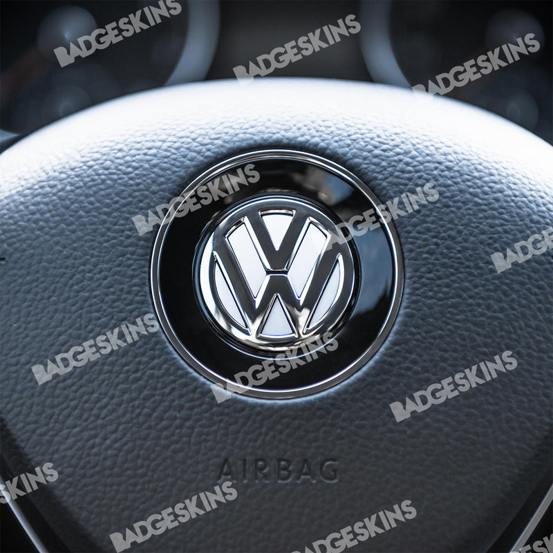 Load image into Gallery viewer, VW - MQB - Steering Wheel VW Emblem Overlay (Trapezoid Airbag)
