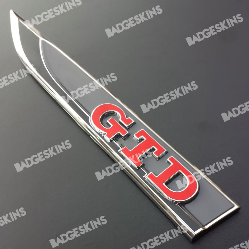 Load image into Gallery viewer, VW - MK7/7.5 - Golf GTD - Fender Blade &quot;GTD&quot; Badge Overlay Set
