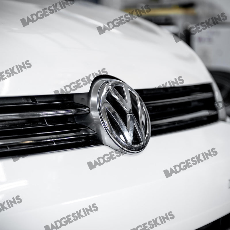 Load image into Gallery viewer, VW - MK7 - Golf R - Front Grille VW Emblem Housing Chrome Delete
