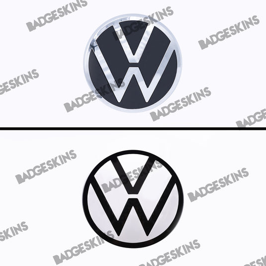 VW - MK8 - Golf - Front Smooth 3pc VW Emblem Overlay