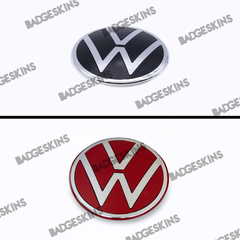 Load image into Gallery viewer, VW - MK8 - Golf - Front Non-Smooth 3pc VW Emblem Overlay
