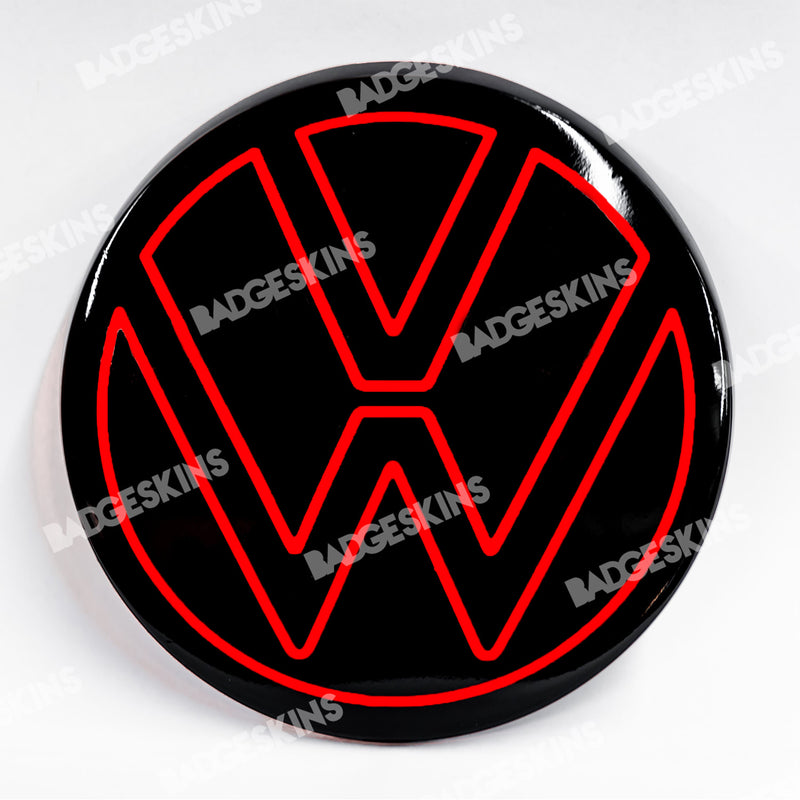 Load image into Gallery viewer, VW - MK8 - Golf - Front Smooth 2pc VW Emblem Pin-Stripe Overlay
