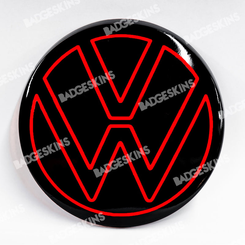 Load image into Gallery viewer, VW - MK8 - Golf - Front Smooth 3pc VW Emblem Pin-Stripe Overlay

