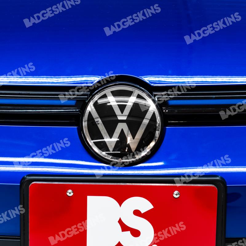 Load image into Gallery viewer, VW - MK8 - Golf - Front Smooth 1pc Tinted VW Emblem Overlay
