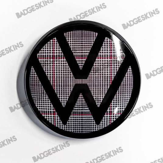 VW - MK8 - Golf - Front Smooth VW "Clark Plaid" Emblem Overlay