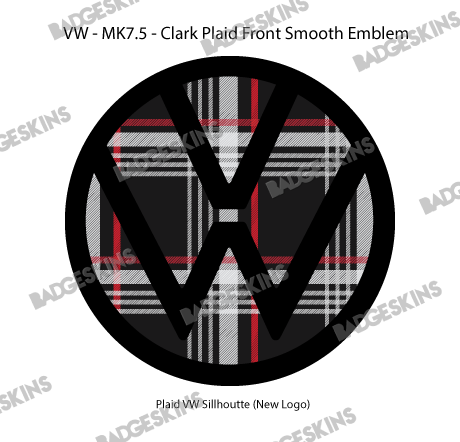 VW - MK7.5 - Golf - Clark Plaid Front Smooth VW Emblem Overlay