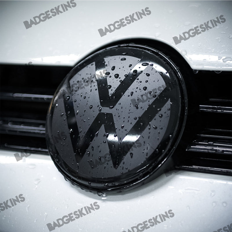 Load image into Gallery viewer, VW - MK7.5 - Golf - Front Smooth 3pc VW Emblem Overlay
