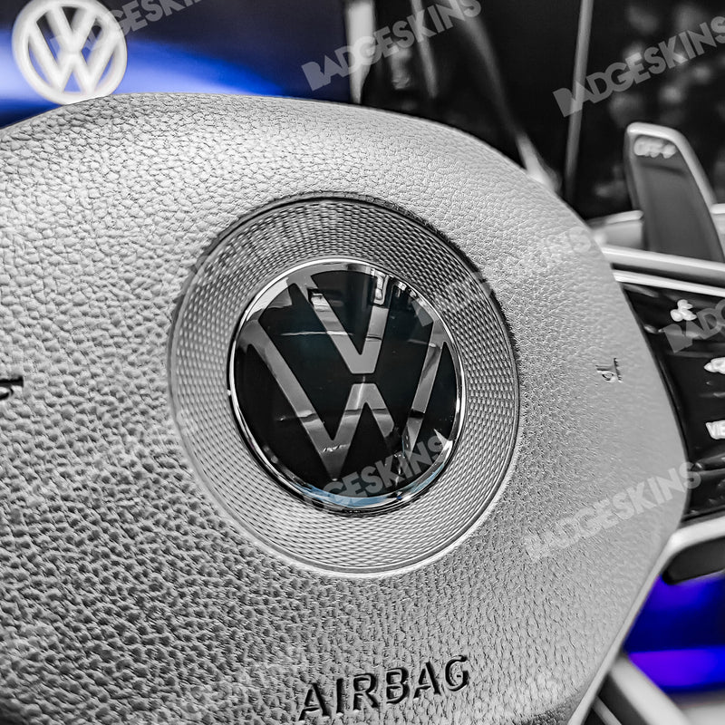 Load image into Gallery viewer, VW - MK8 - Golf - Steering Wheel VW Emblem Overlay
